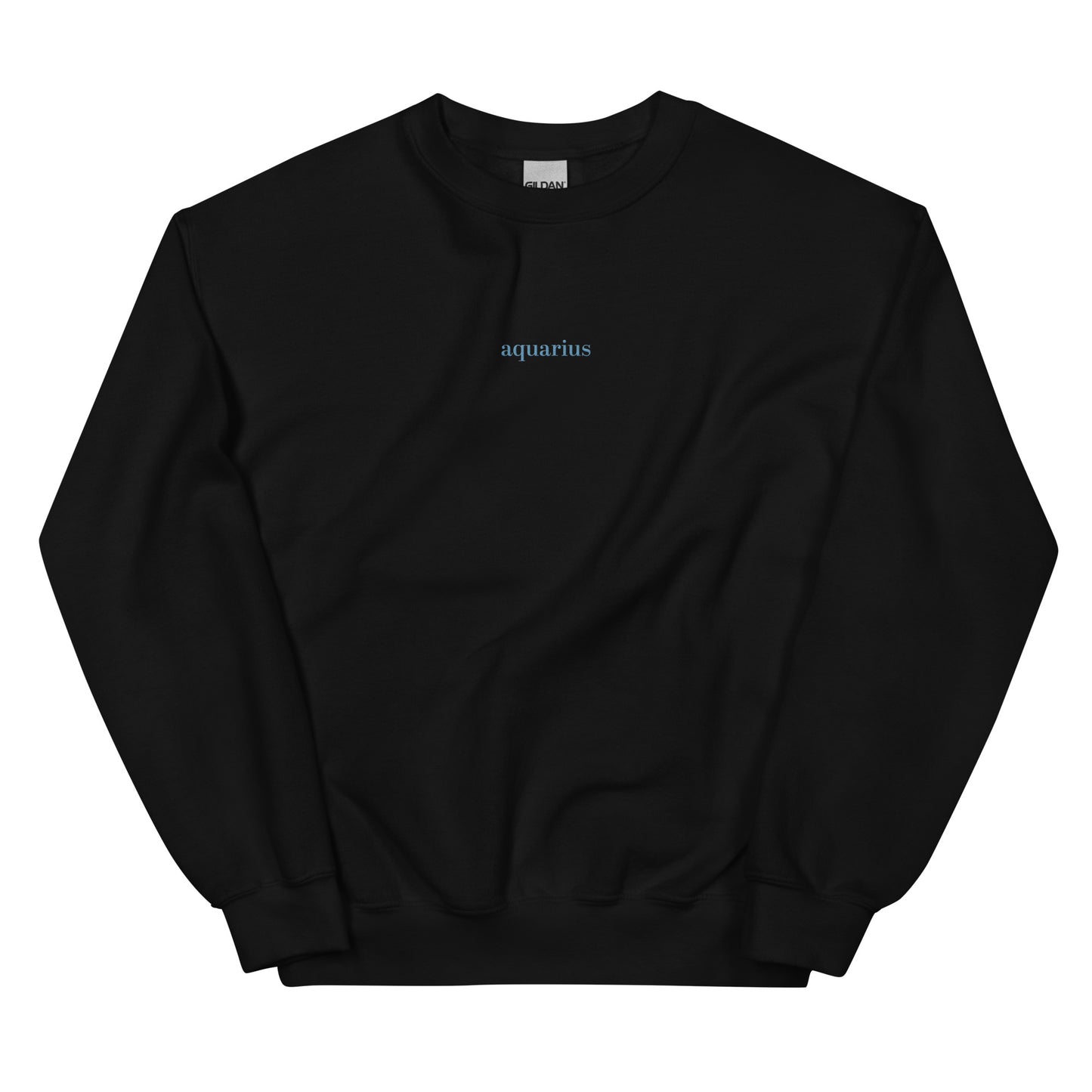 Aquarius Sweater | Embroidered Star Sign Detail Black