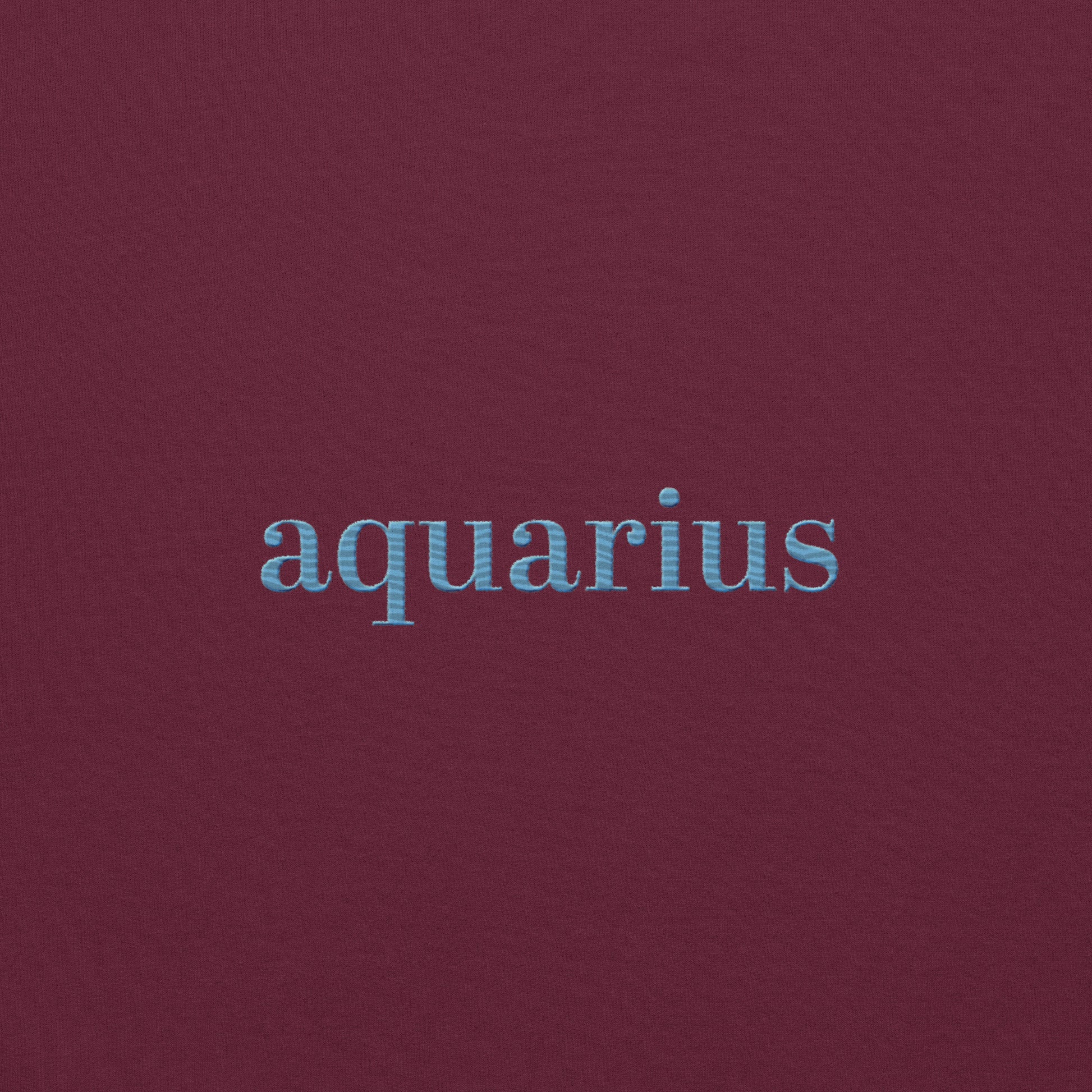 Aquarius Sweater | Embroidered Star Sign Detail Maroon