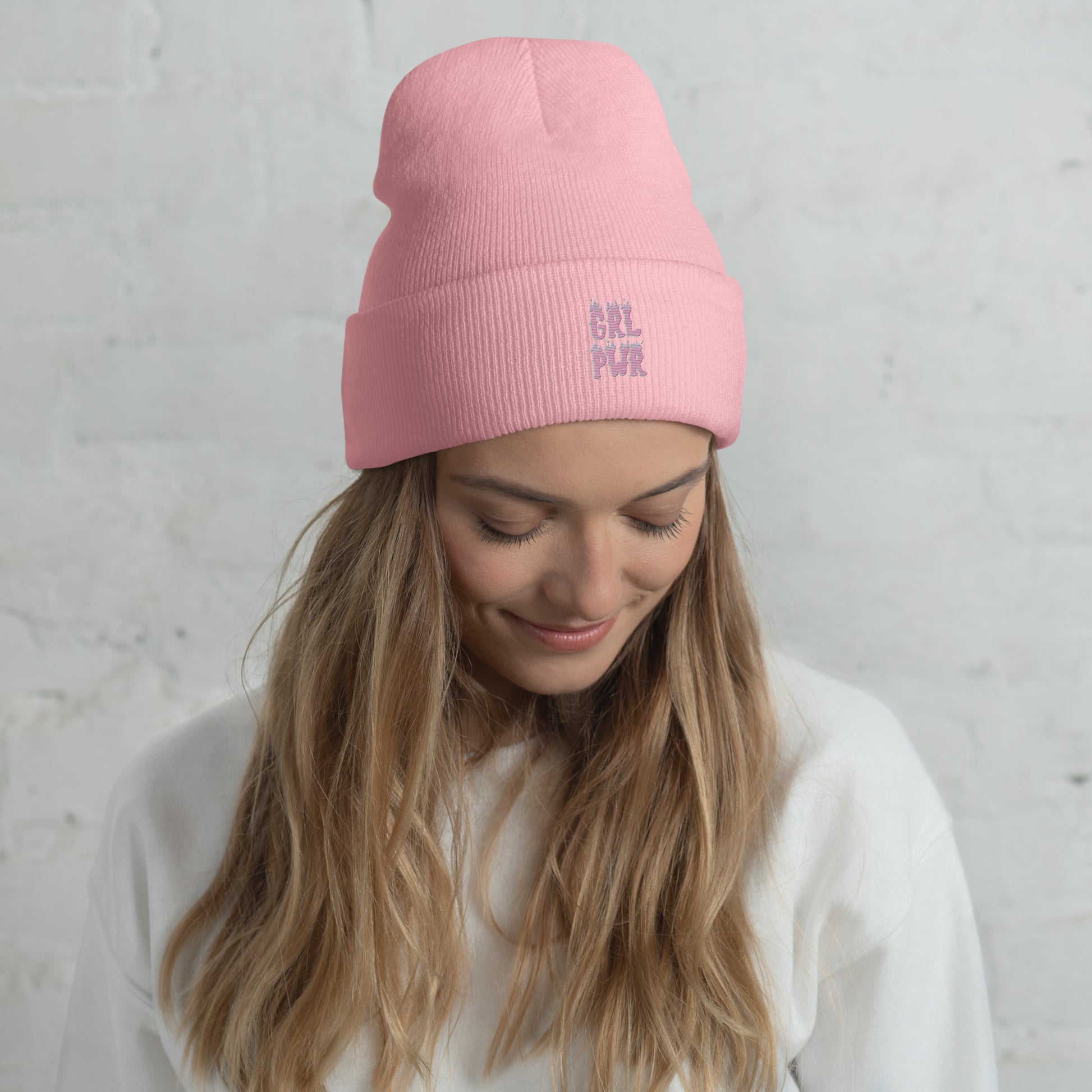 Girl Power Beanie Hat Pink