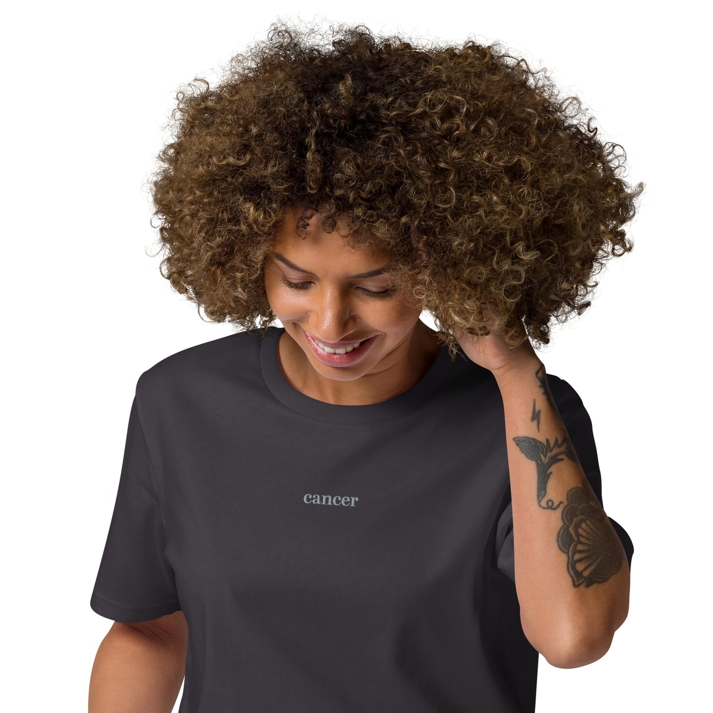 Embroidered Cancer Zodiac T-Shirt