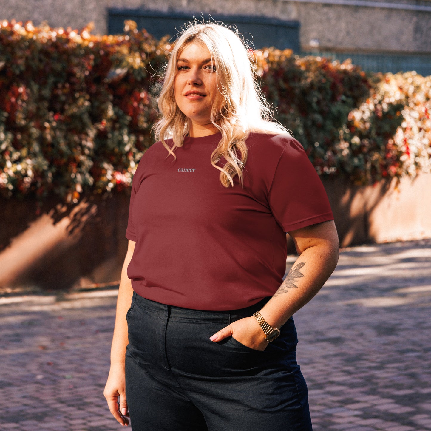 Embroidered Cancer Zodiac T-Shirt