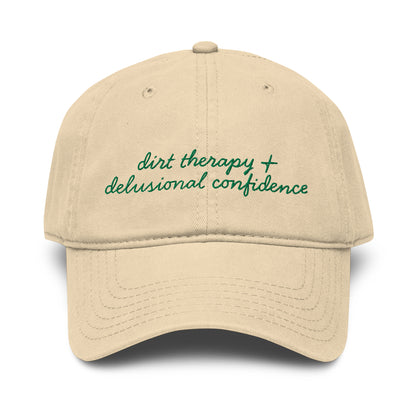 Dirt Therapy & Delusional Confidence Vintage Gardening Cap