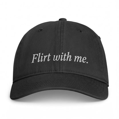 Flirt With Me Embroidered Cap Black