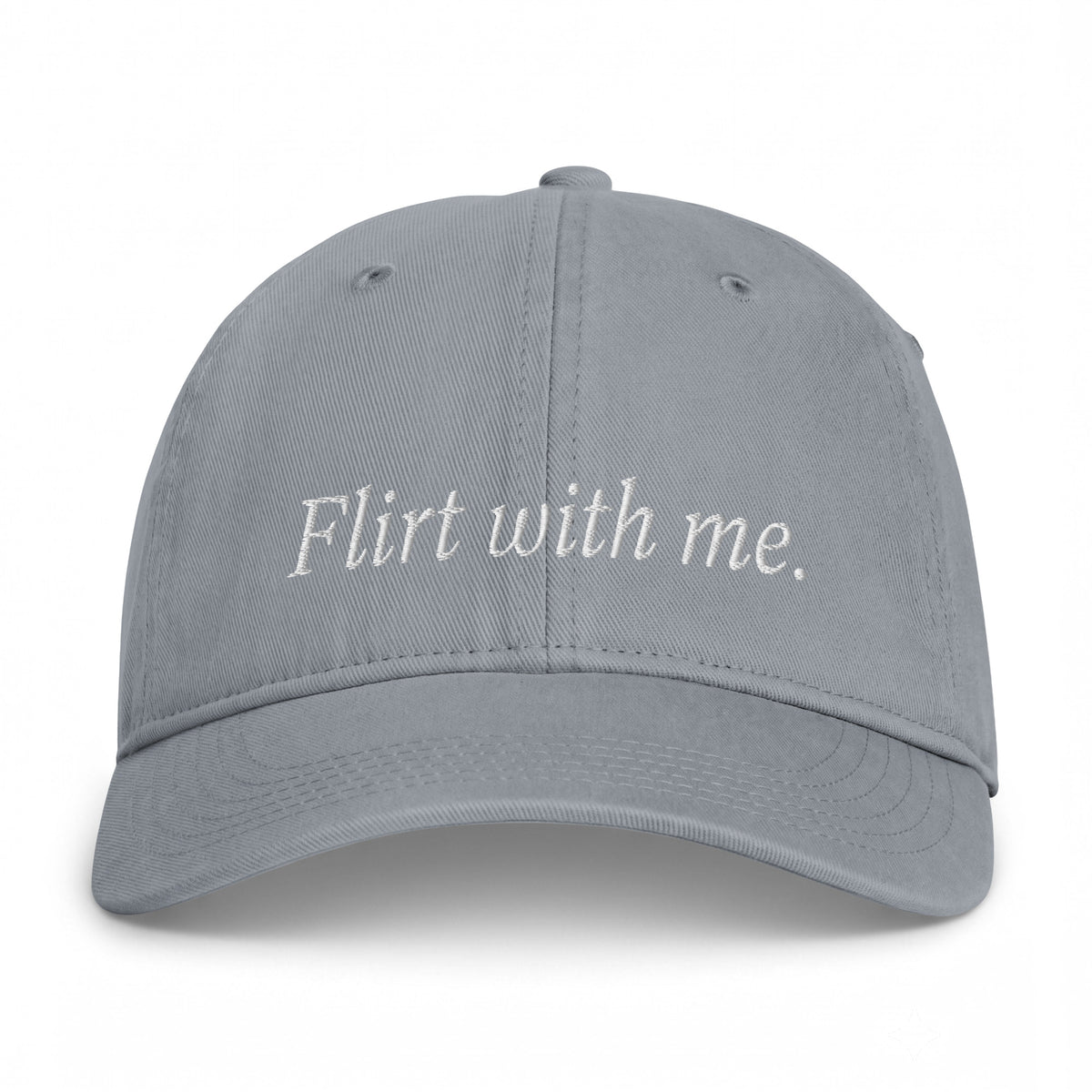Flirt With Me Embroidered Cap Grey
