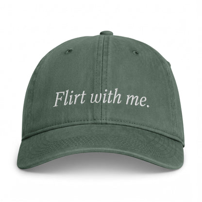 Flirt With Me Embroidered Cap Olive