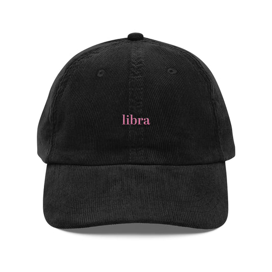 Libra Cap | Embroidered Cotton Corduroy Vintage Zodiac Dad Hat