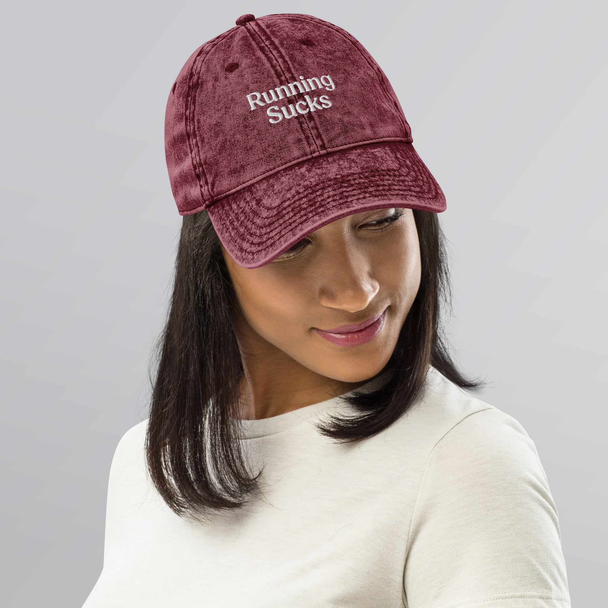 Running Sucks Maroon Cap