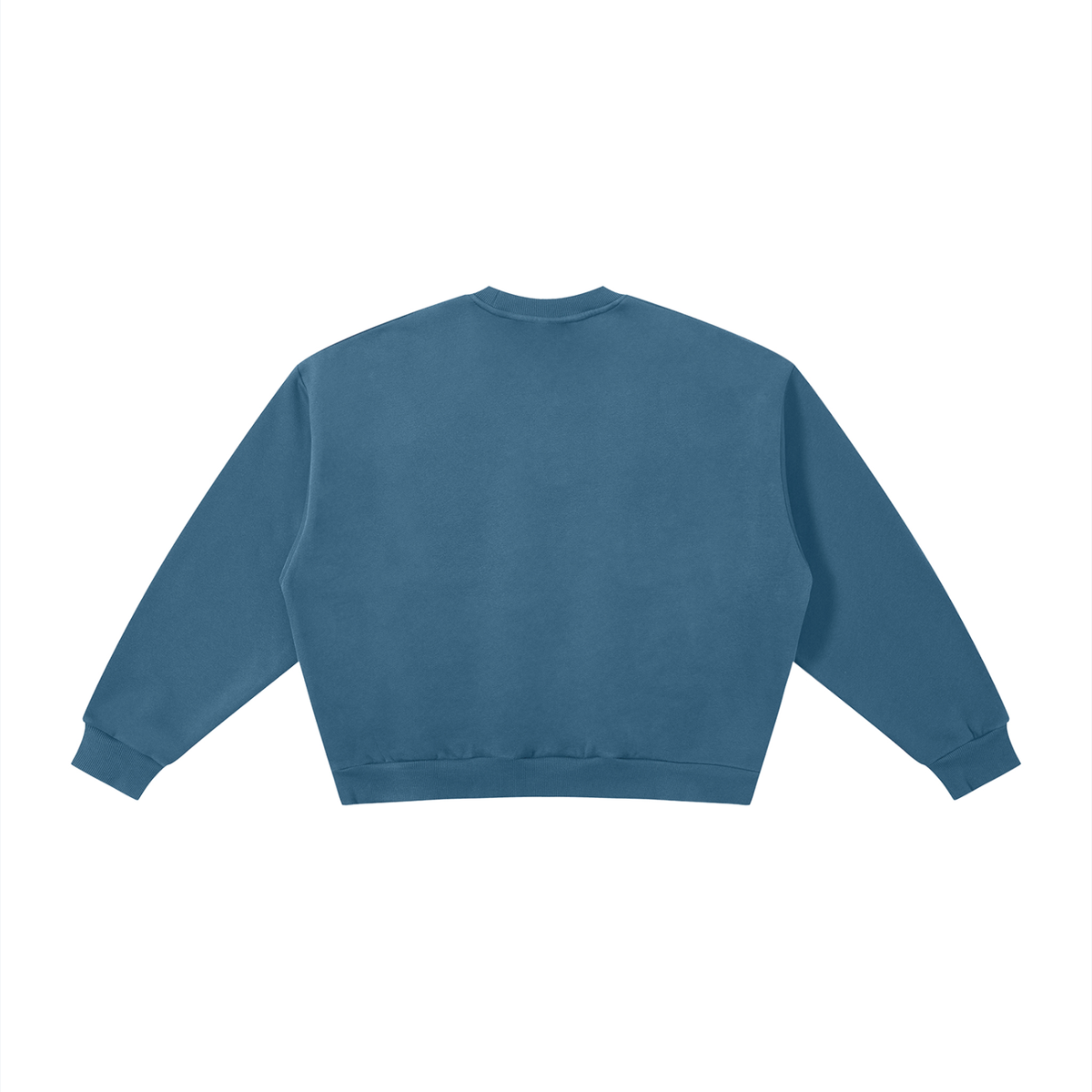 Dark gray sweatshirt with white text on a white background
