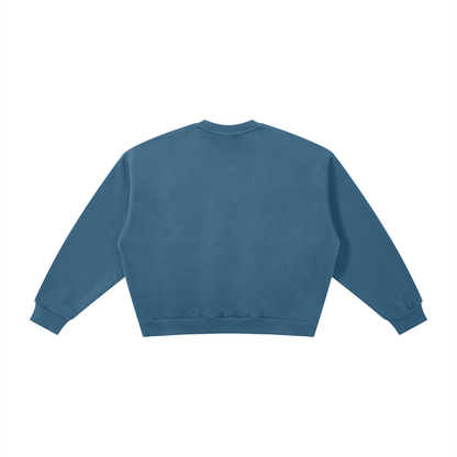 Dark gray sweatshirt with white text on a white background