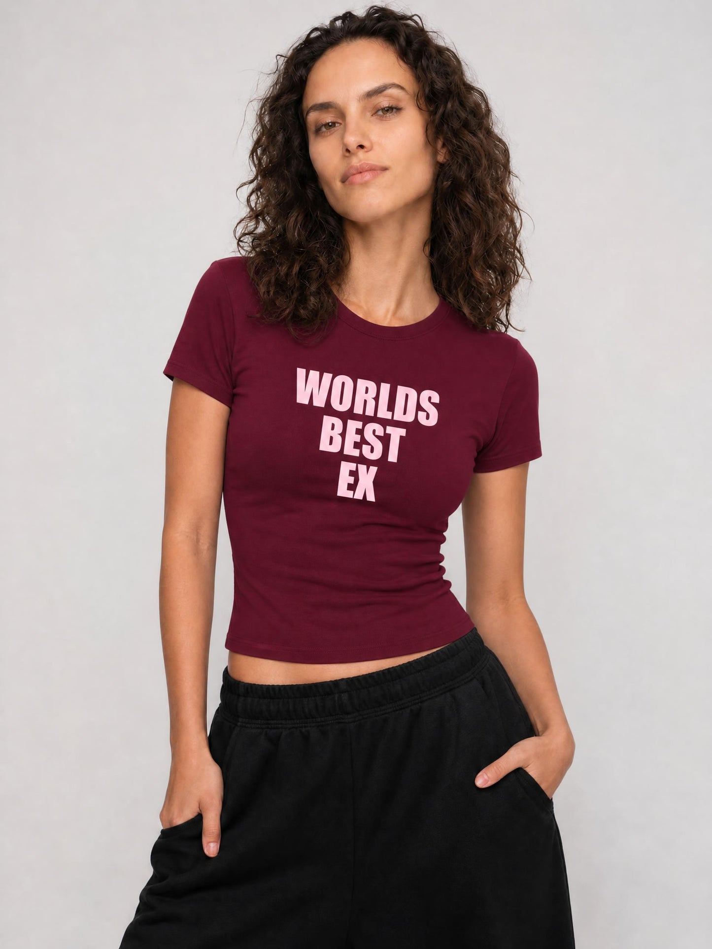 World's Best Ex Baby Tee – Baby Pink Print