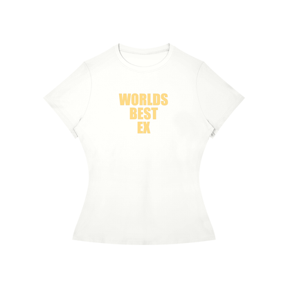 World's Best Ex Baby Tee – Butter Yellow Print
