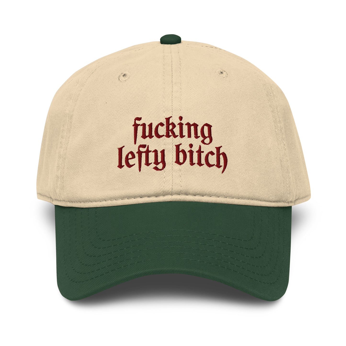 fucking lefty bitch cap dark green and khaki