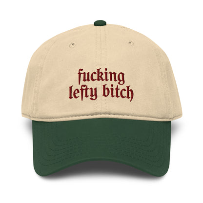 fucking lefty bitch cap dark green and khaki