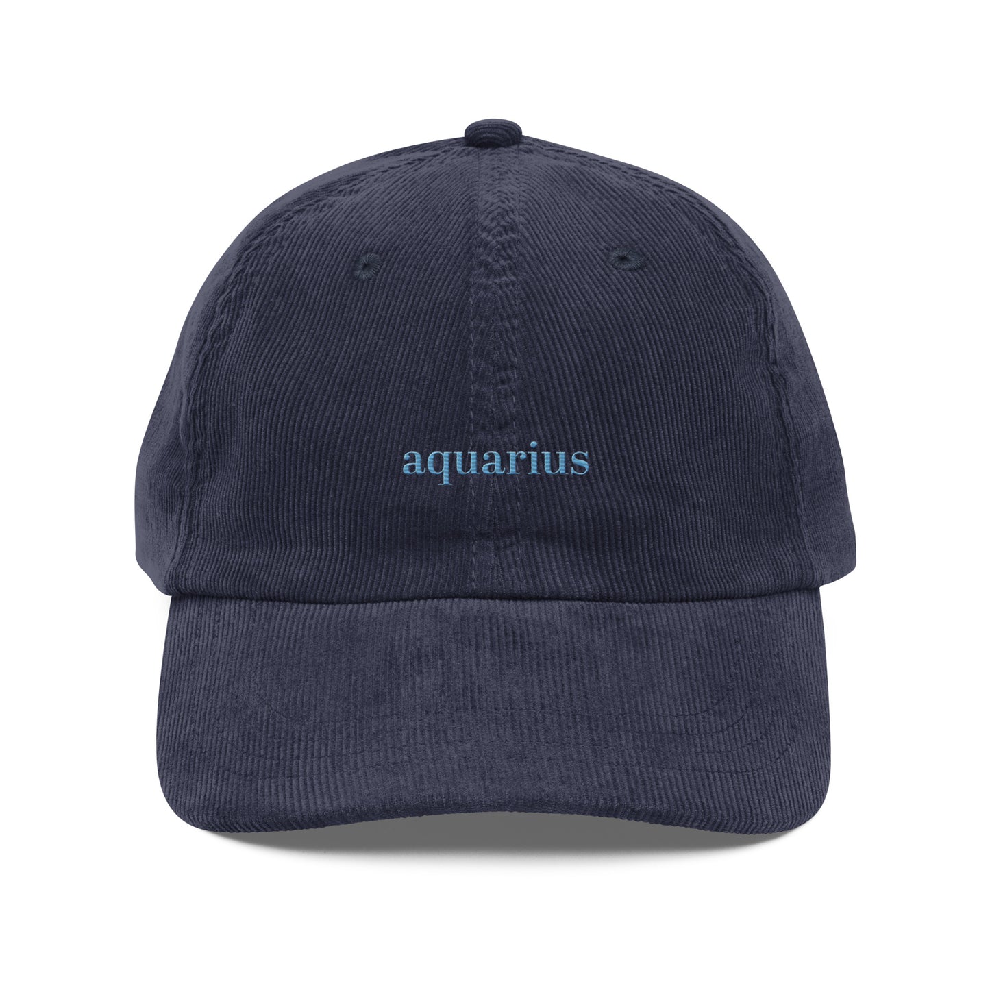 Aquarius Cap | Embroidered Cotton Corduroy Vintage Zodiac Dad Hat