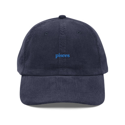 Pisces Embroidered Cap | Cotton Corduroy Dad Hat
